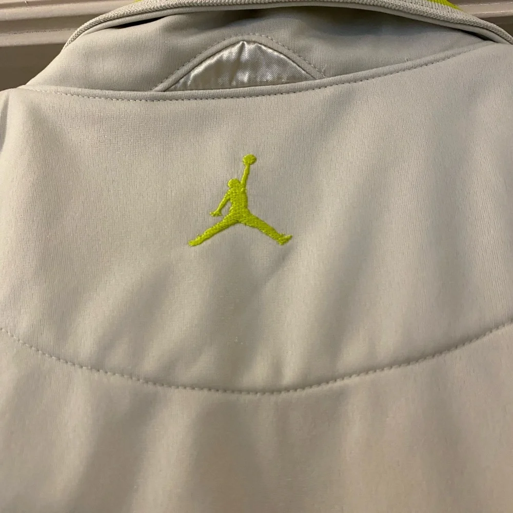 Jordan XXL Men's Y2K White and Neon Yellow Track Jacket